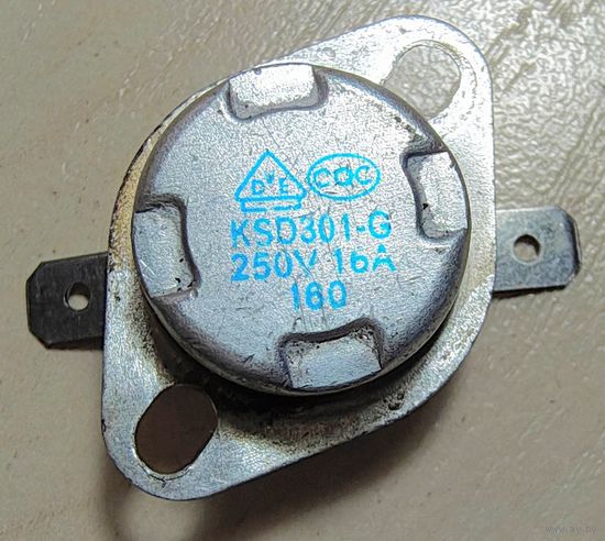Термостат 160 градусов, нормально замкнутый 250В, 16А. Термореле KSD301 KSD. Датчик-реле температуры