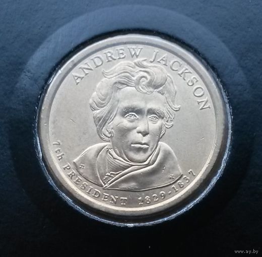США, доллар 2008 г., 7-й президент Эндрю Джексон, в холдере