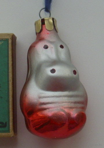 Ёлочная игрушка. Бегемотик. Б-25.