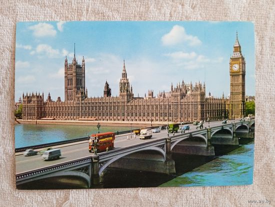 Мосты .Лондон. Здания Парламента с Биг Беном и Вестминстерским мостом