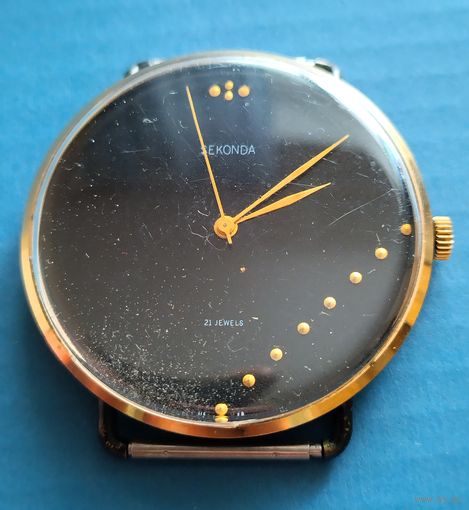 Часы Sekonda (механика, 21 камень, ультратонкие).