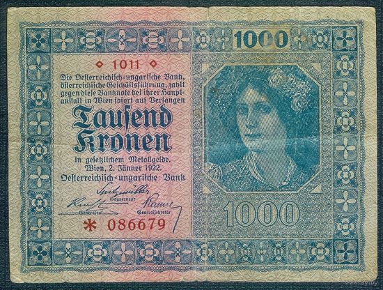 Австрия 1000 крон 1922 год.