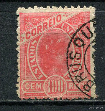 Бразилия - 1905 - Аллегория - Голова Свободы 100R - (есть надрыв) - [Mi.157y] - 1 марка. Гашеная.  (Лот 26CL)