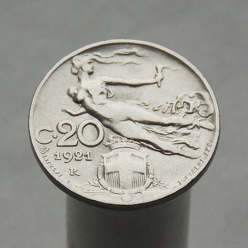 Италия 20 чентезимо  1921