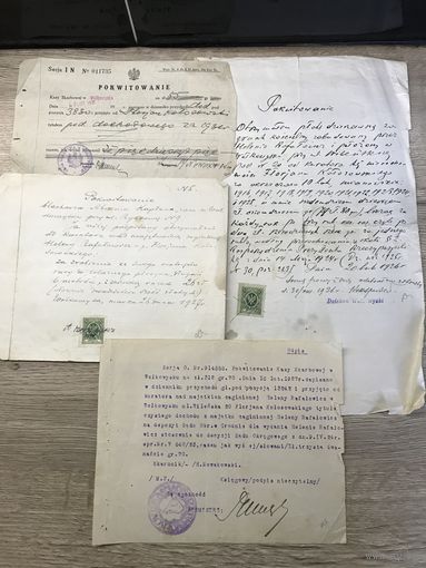 Pokwitowanie.Расписки 1924-1931г.цена за все.