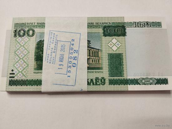 100 руб. 2000 год. Пачка 100 штук. Без минималки