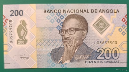 200 кванза 2020 года - полимер - Ангола - UNC