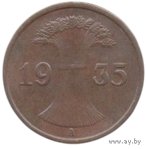 Великая Германская Империя (ІІІ Рейх, Германия.)  1 рейхспфенниг 1936 А (Берлин, Земля Пруссия). АUNC