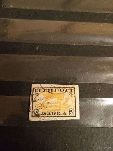 1919 Эстония Мих 13у корабль флот ладья (3-9)