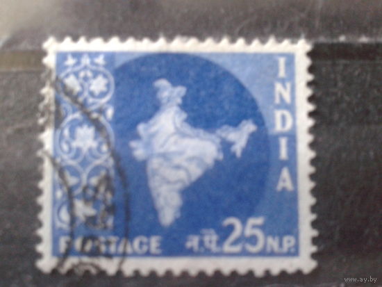 Индия 1957 Стандарт, карта  25 пайса