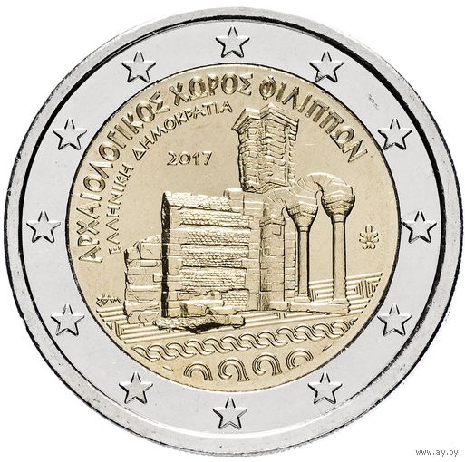 2 евро 2017 Греция Археологический комплекс Филиппы UNC из ролла