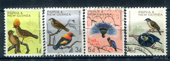 Британские колонии - Папуа Новая Гвинея - 1964/65г. - птицы - 4 марки - гашёные. #3-WB-96-A-1