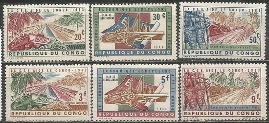 Конго(Киншаса). Помощь Европейского экономического общества. 1963г. Mi#131-37. Серия.