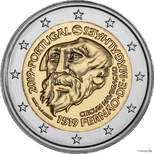 2 евро 2019 Португалия Магеллан UNC из ролла