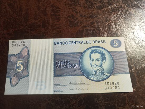 Бразилия 5 крузеиро образца 1970-1979 года AUNC p192c см описание
