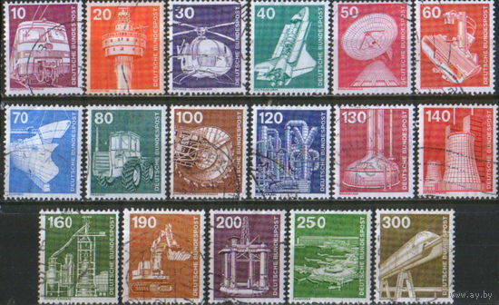17 марок из серии 1975/82 гг. Германия "Промышленность и технологии"