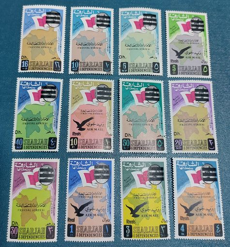 Шарджа 1965 Надпечатка Авиапочта 12 марок
