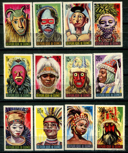 Гвинея - 1965г. - Маски и танцевальные маски - полная серия, MNH [Mi 274-285] - 12 марок