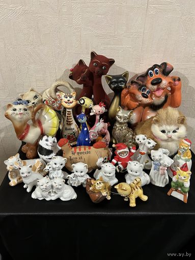 Статуэтки Игрушки Фигурки Котята Кошки Коты Пара Копилки Фарфор Керамика Дерево Металл Ручная работа Hand made Коллекция Котиков