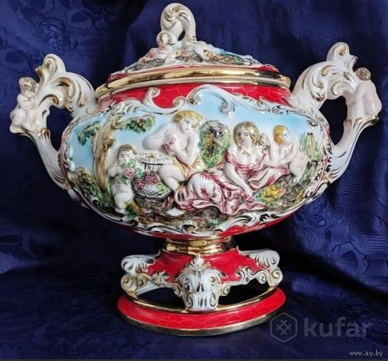 Ваза Capodimonte, Италия оригинал, 1957 год