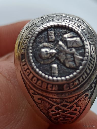 Шикарное кольцо печатка серебро