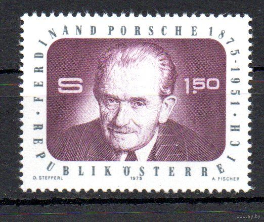 100 лет со дня рождения автомобилестроителя Ф. Порше Австрия 1975 год серия из 1 марки