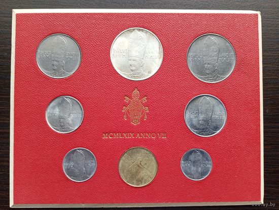 Ватикан. Годовой набор монет 1969 г. папа PAVLVS VI