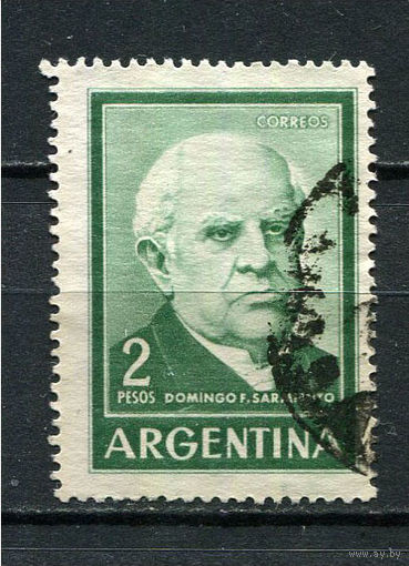 Аргентина - 1961/1969 - Доминго Фаустино Сармьенто 2Р - [Mi.766I] - 1 марка. Гашеная.  (Лот 10FL)-T25P1