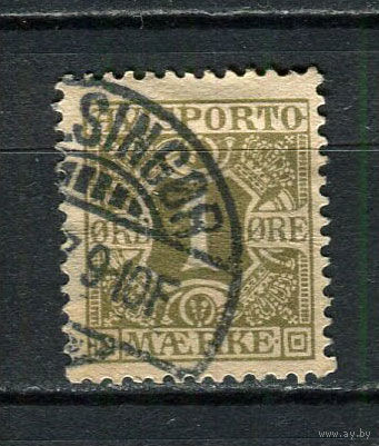 Дания - 1907 - Цифры 1 Ore. Газетная марка - (есть тонкое место) - [Mi.1X v] - 1 марка. Гашеная.  (Лот 50Fo)-T25P19