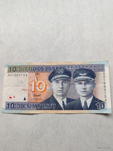 10 лит 2001 года (Литва) . СМОТРИТЕ ДР. МОИ ЛОТЫ. Большая распродажа!