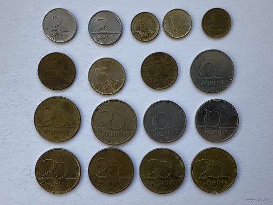 Монеты Венгрия, форинты и филлеры, разные.