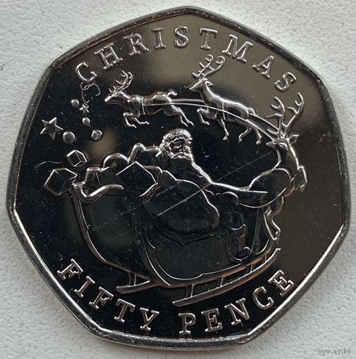 Гибралтар 50 пенсов 2020 г. Рождество
