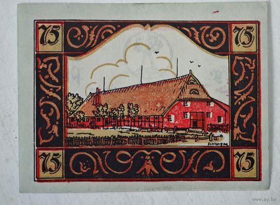 1921 год 75 пфеннигов  Германия