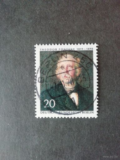 Западный Берлин 1970 Марка "Писатель Теодор Фонтане" (гашеная с клеем) Mi.353 каталог 0.40 евро