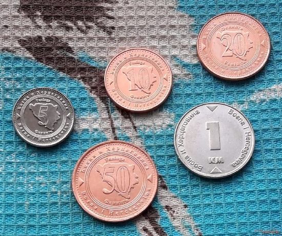 Босния и Герцеговина набор монет 5, 10, 20, 50 феннингов, 1 марка. Предложи свою цену или обмен!