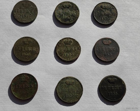 Сборный лот монет РИ. Денежка. 9 шт.