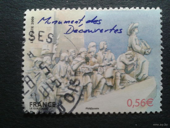 Франция 2009 памятник в Португалии, марка из блока