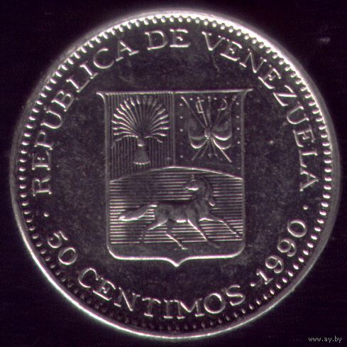 50 сентимов 1990 год Венесуэла Круглая