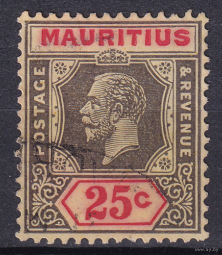 33.BrKM. Великобритания. Колонии. Маврикий. Георг V. Стандарт. 25C. 1921 г. Mi.#167 II.