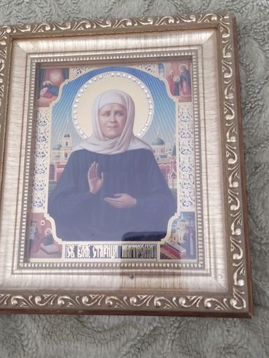 Икона Матрона Московская золочение блеск 26/22