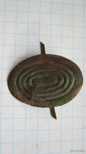 Накладка на офицерскую какарду РИА. Бронза, остатки эмали.