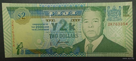 2 доллара 2000 года - Фиджи - UNC  - юбилейная
