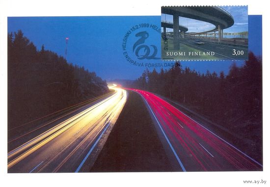 Картмаксимум. 1999. Финляндия. Дорога. Порвоо.