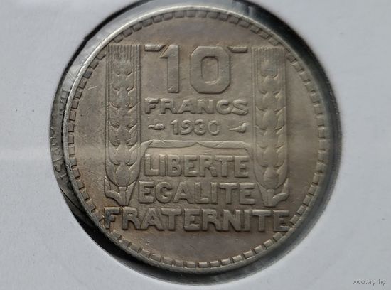 10 франков 1930 Франция Третья Республика! Серебро 10 грамм 680 пробы! ВОЗМОЖЕН ОБМЕН!