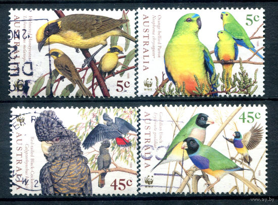 Австралия - 1998г. - птицы, охрана природы - 4 марки - полная серия, гашёные [Mi 1744-1747]. #3-WB-99-B-1