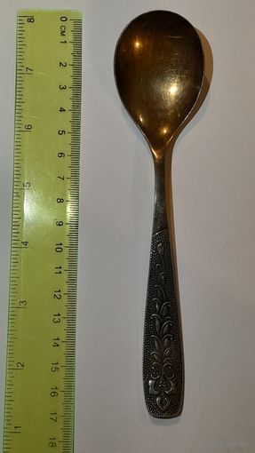 Мельхиоровая ложка СССР, 18 см.