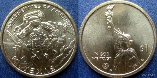 США. 1 доллар 2025 N29 Американские инновации. Космический центр имени Линдона Джонсона. Техас. Минтмарка D.