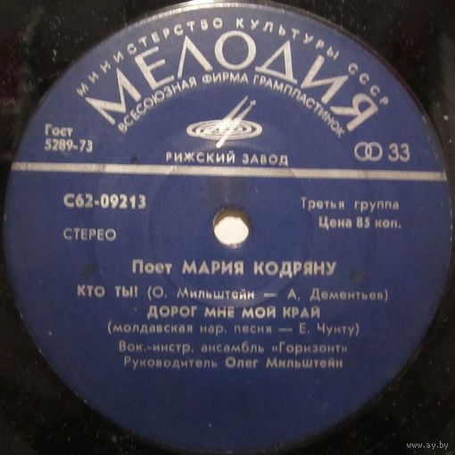 Мария Кодряну, ВИА ''Горизонт'' (7'')