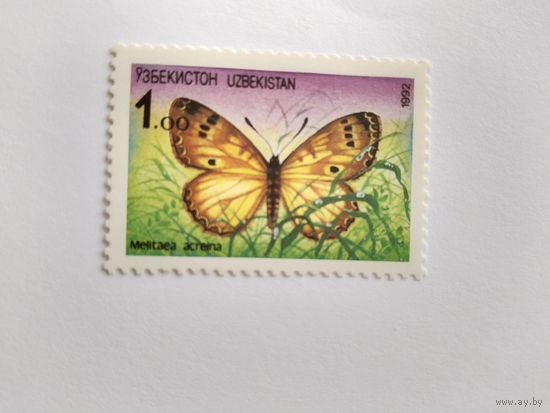 Узбекистан 1992  бабочка