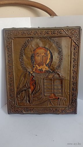 Икона, живопись латунь, конец 19, начало 20 века, с рубля